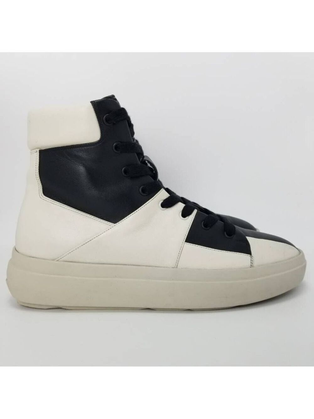 Represent Mens Alpha Mid Black/White Sneakers Color Block Lace Up Italy 10M